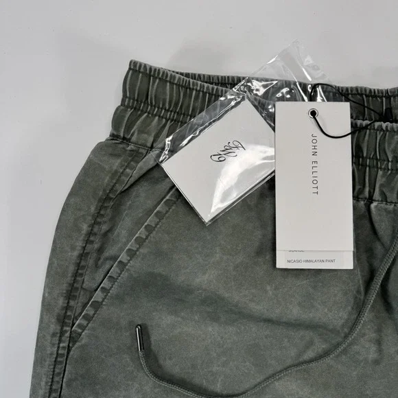 NWT JOHN ELLIOTT Nicasio Himalayan Pant Mens 3/Large Green Drawstring Cuff $378